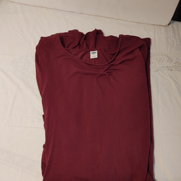 Burgundy Flowing Long Sleeves Dress Size M Old Navy Rayon Spandex - Picture 3 of 7